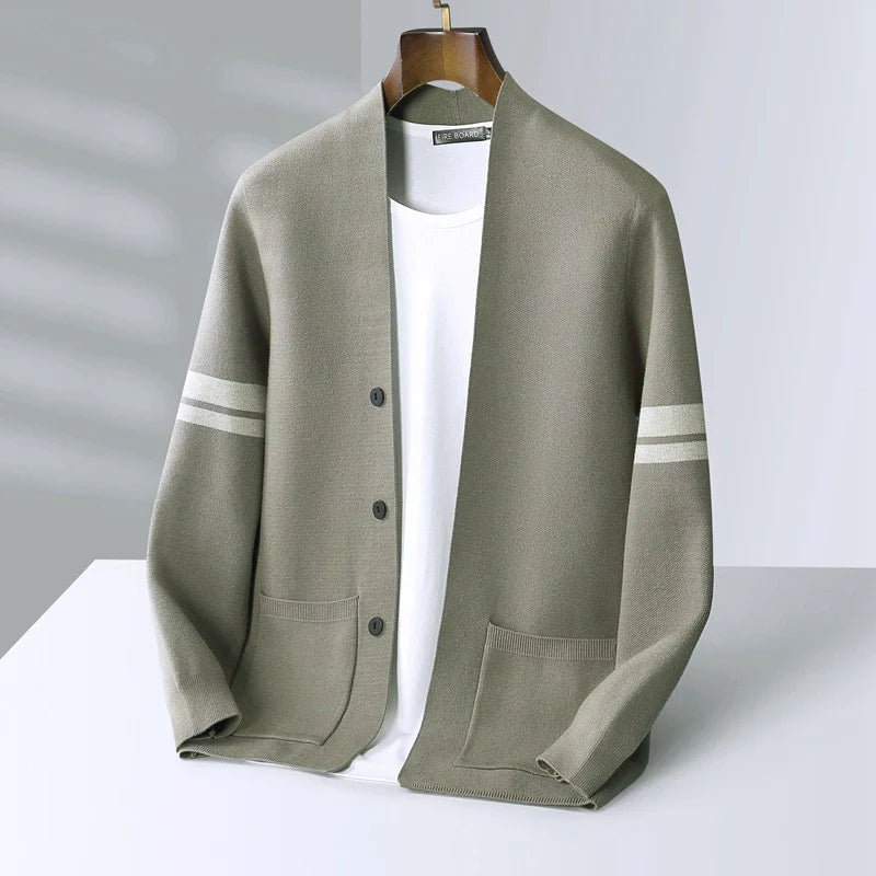 Lorenzo Men’s Merino Wool Cardigan – Lightweight Button-Up Knit Cardigan