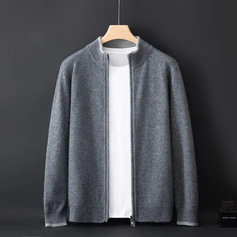 Hugo Men's Cashmere Jacket – Knit Zip-Up Jacket in Pure Cashmere