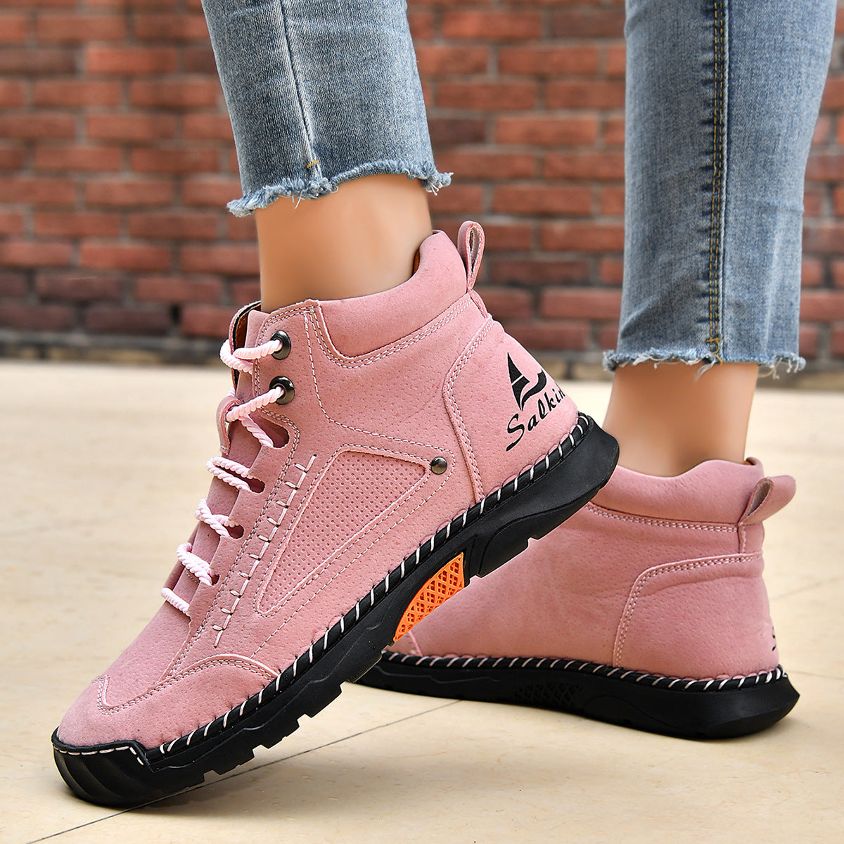 Monroe Nubuck Leather Lace-Up Trainers – Waterproof Breathable Casual Shoes