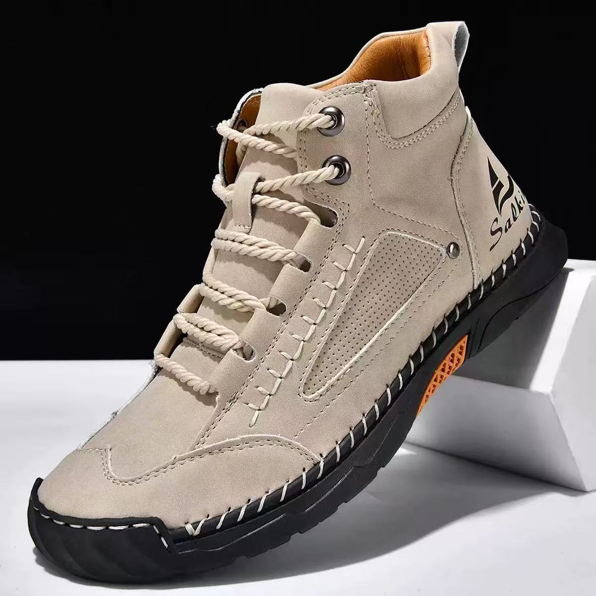 Monroe Nubuck Leather Lace-Up Trainers – Waterproof Breathable Casual Shoes