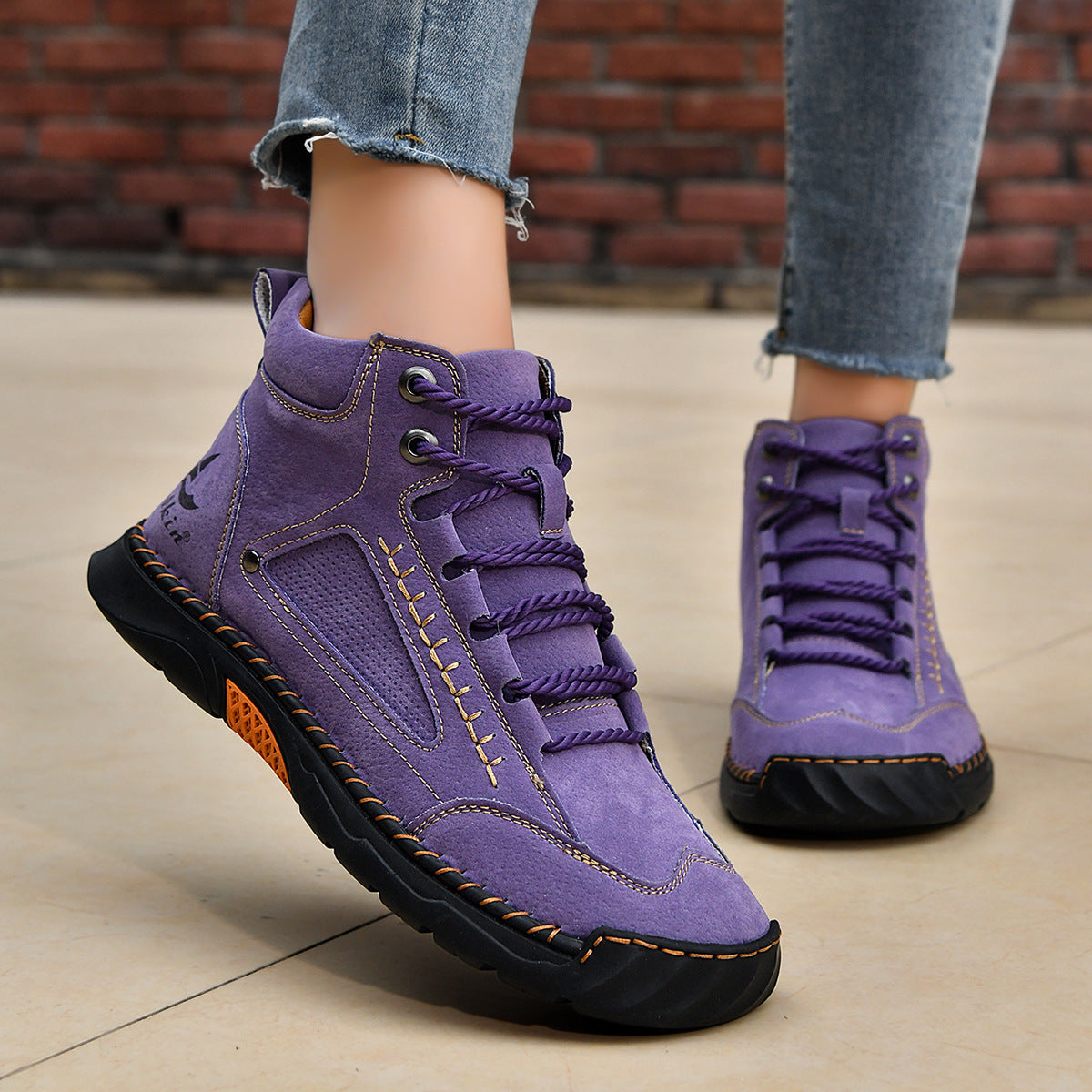 Monroe Nubuck Leather Lace-Up Trainers – Waterproof Breathable Casual Shoes