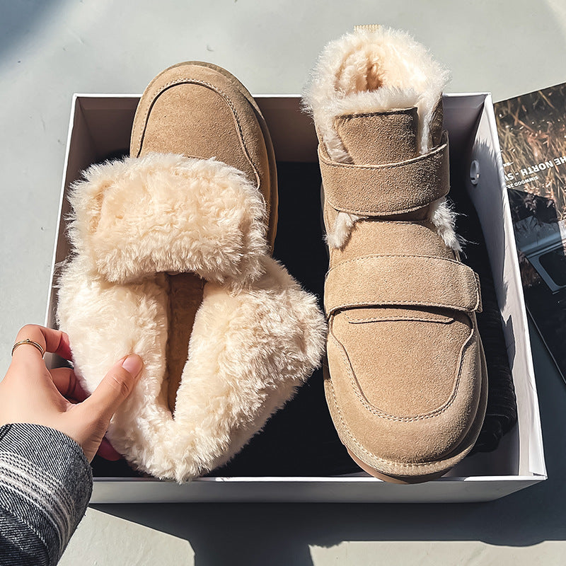 Cloud Unisex Suede Winter Boots – Fleece-Lined Waterproof Anti-Slip Design