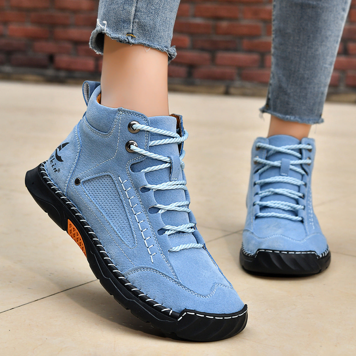 Monroe Nubuck Leather Lace-Up Trainers – Waterproof Breathable Casual Shoes