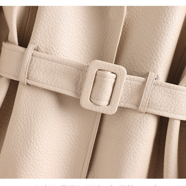 Flora Women’s Leather Jacket – Retro Belted & Structured Fit