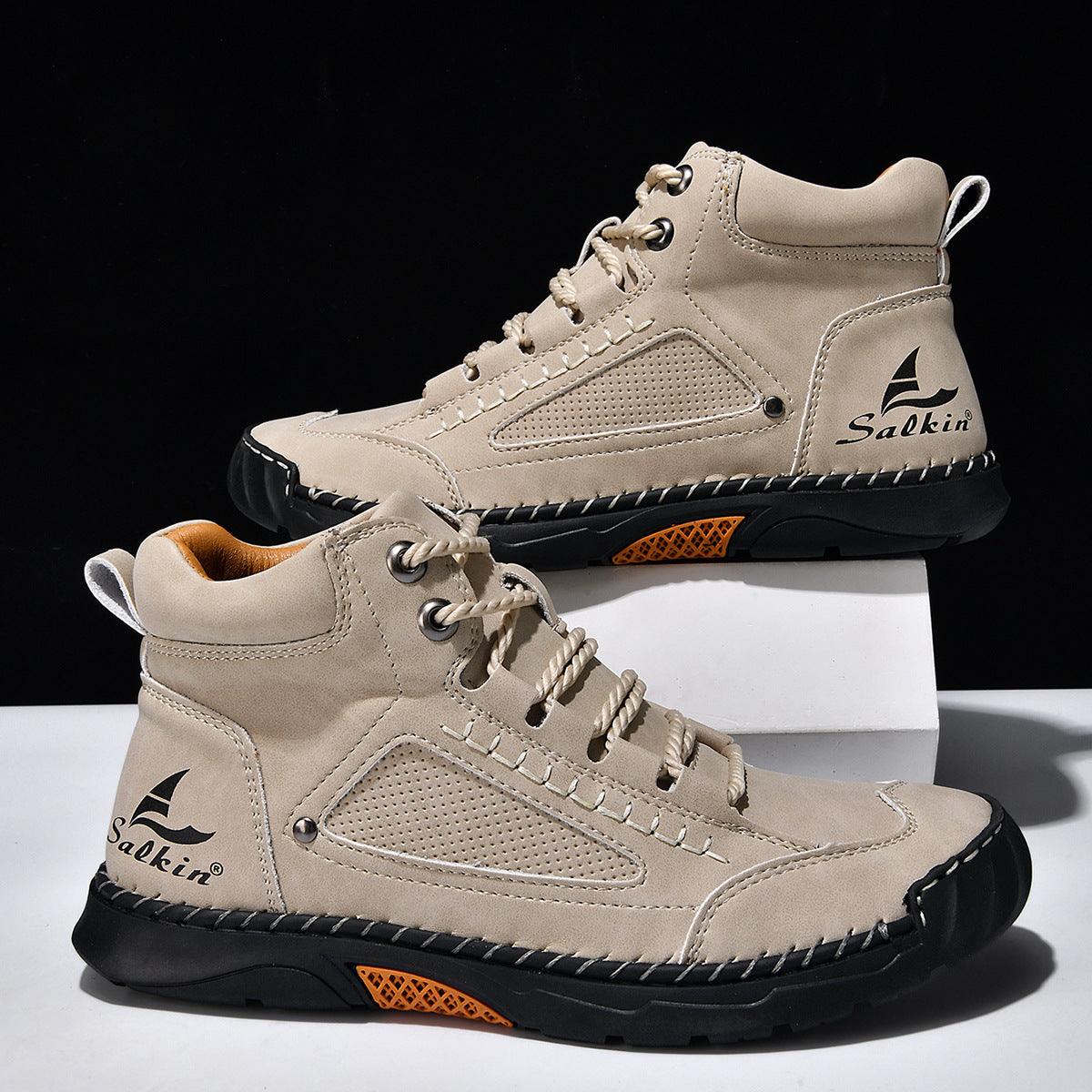 Monroe Nubuck Leather Lace-Up Trainers – Waterproof Breathable Casual Shoes