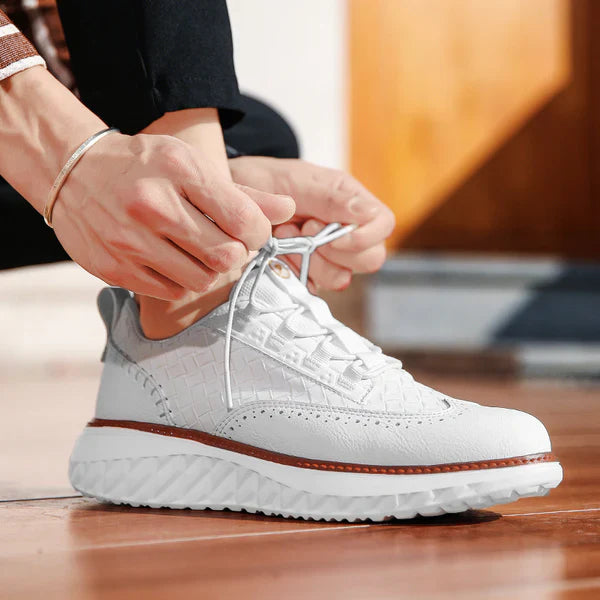 Oslo Men’s Trainers – Genuine Leather with Breathable Lightweight Comfort