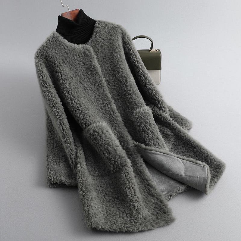 Isabella Women’s Long Shearling Coat – Plush Sherpa Fleece with Relaxed Open Front