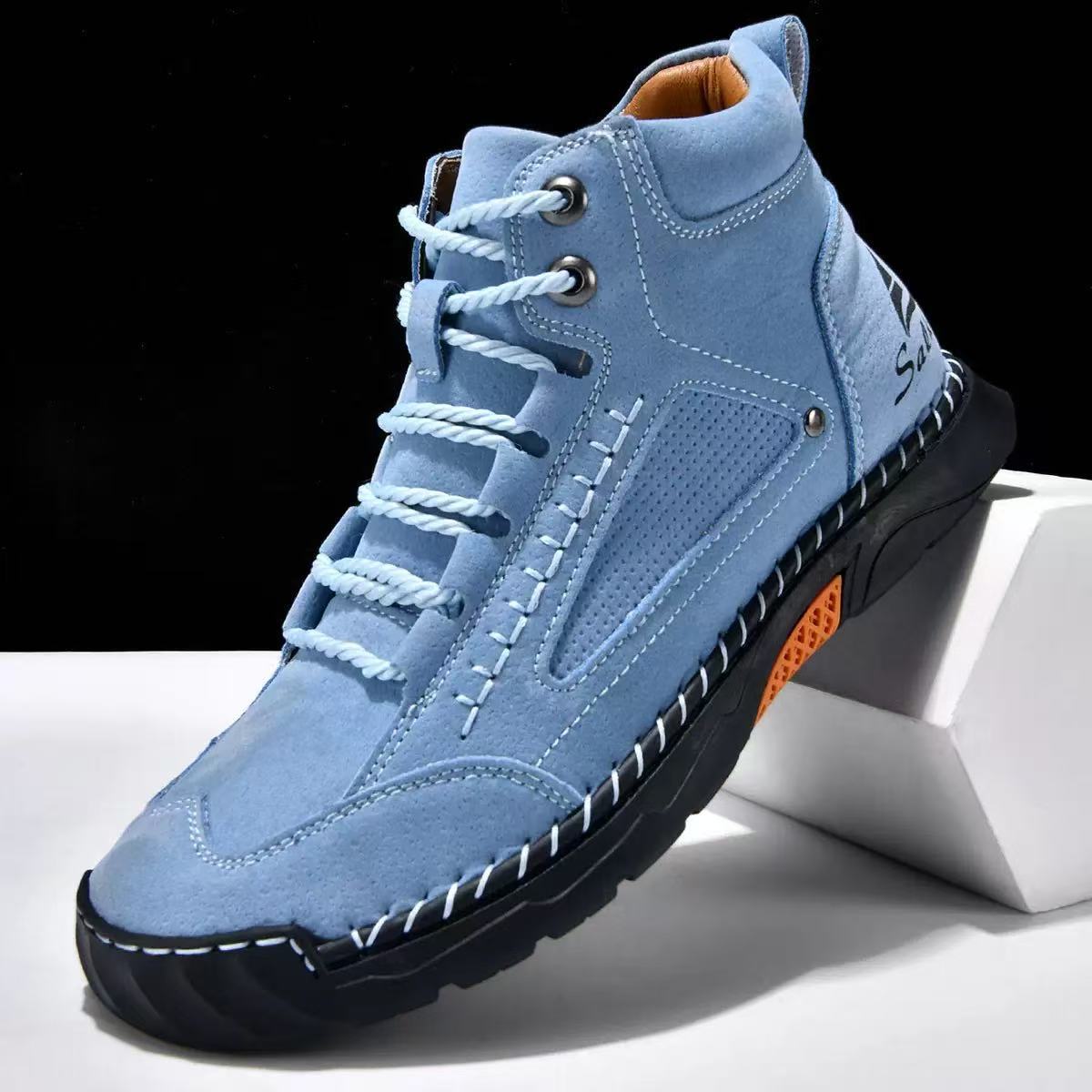 Monroe Nubuck Leather Lace-Up Trainers – Waterproof Breathable Casual Shoes