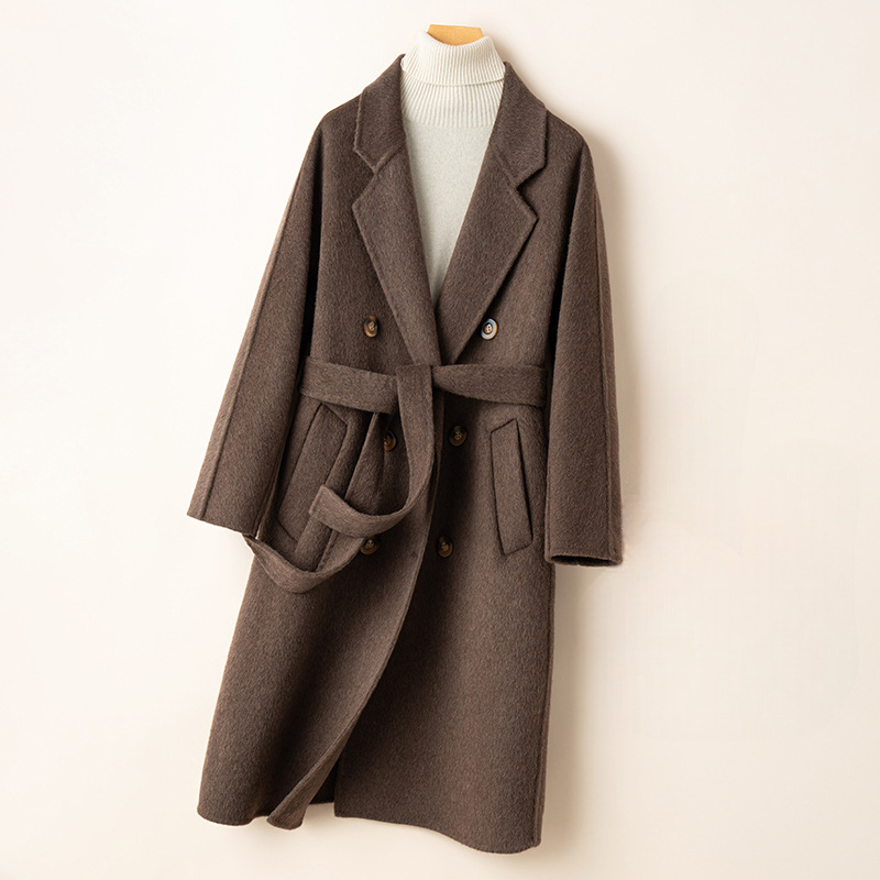 Bettina Women's Cashmere Wrap Coat – Double-Breasted Women’s Winter Outerwear