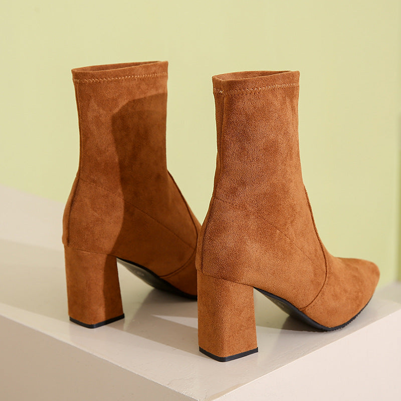 Marbell Women’s Ankle Boots – Suede Boots with Western Snip-Toe Design