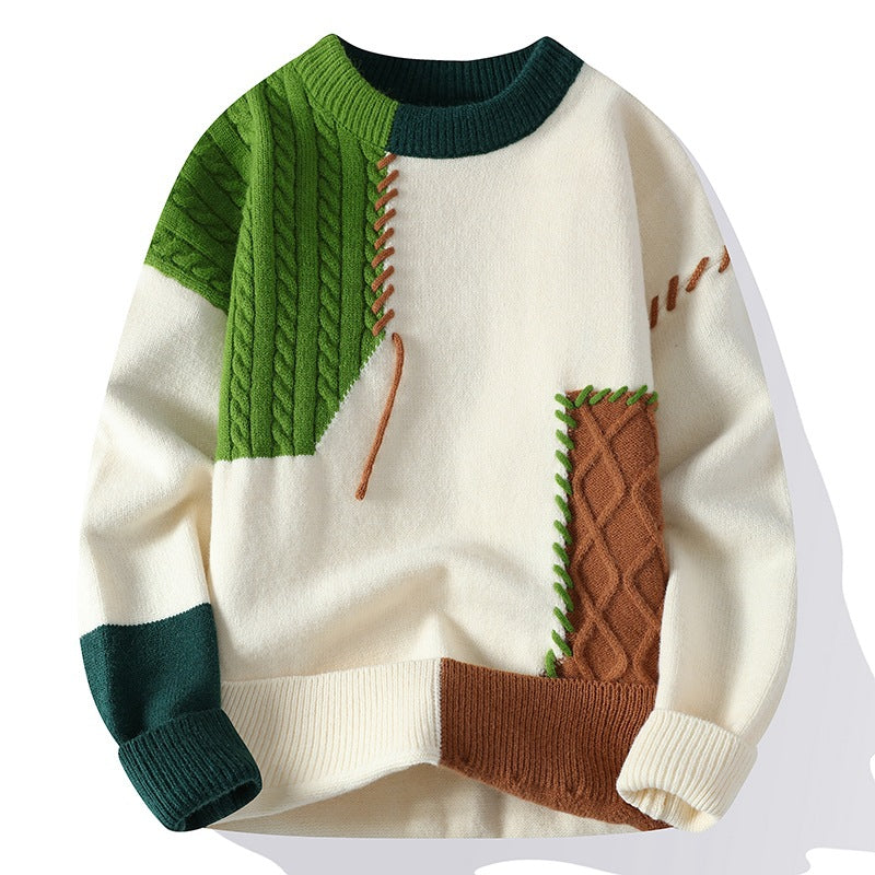 Hendrik Men’s Textured Knit Sweater – Relaxed Fit Soft Knit Jumper