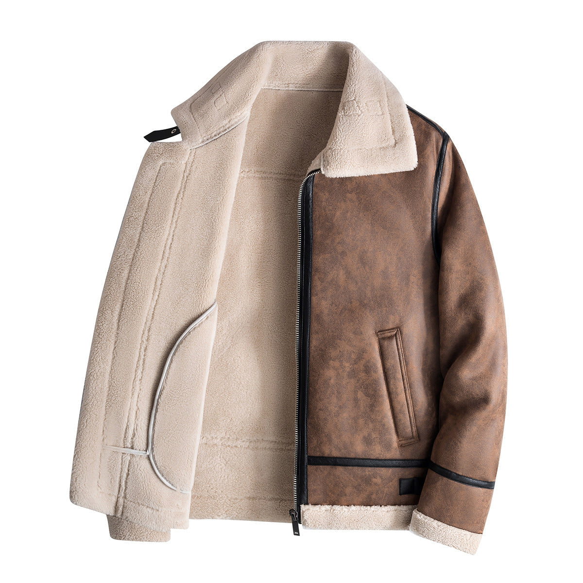 Harold Men's Shearling Jacket – Leather Winter Jacket with Structured Nordic Fit