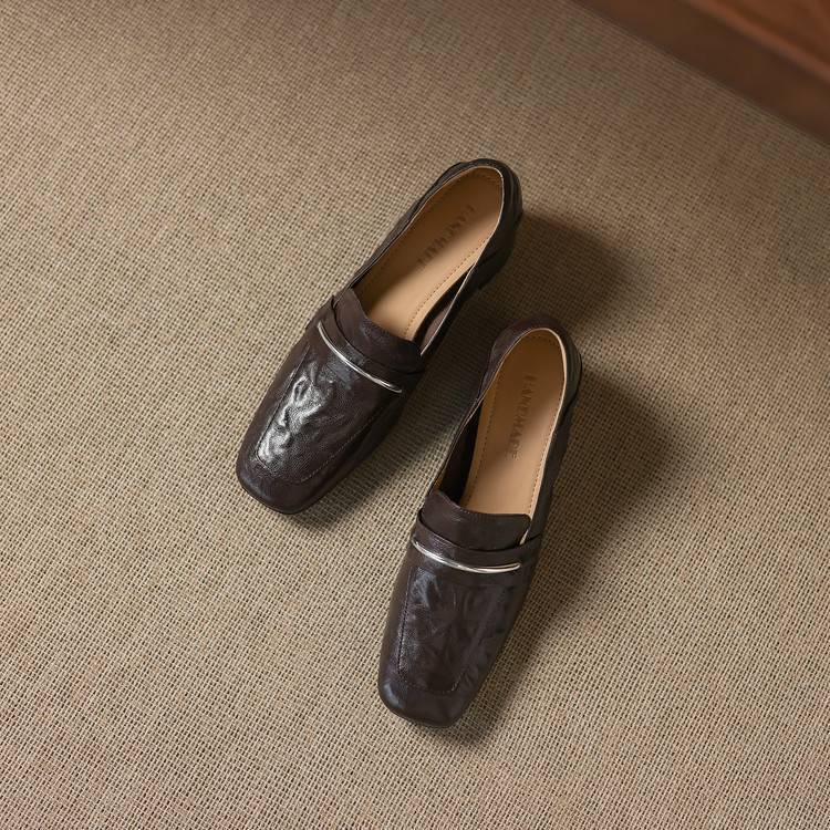 Diana Women’s Leather Heels – Mid Block Loafers