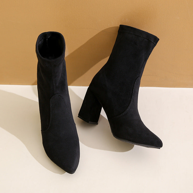 Marbell Women’s Ankle Boots – Suede Boots with Western Snip-Toe Design