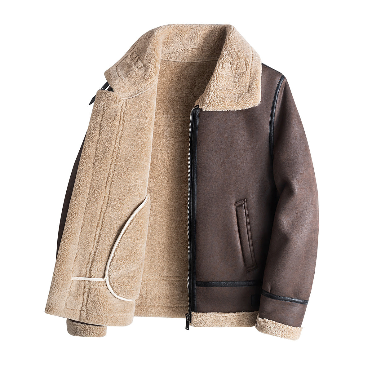Harold Men's Shearling Jacket – Leather Winter Jacket with Structured Nordic Fit