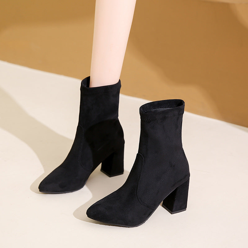 Marbell Women’s Ankle Boots – Suede Boots with Western Snip-Toe Design