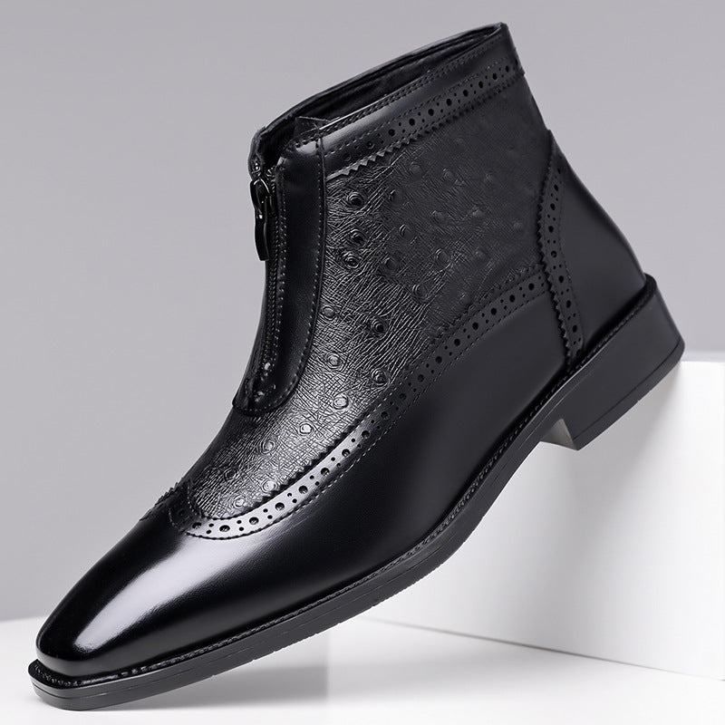 Victor Men’s Ostrich Leather Zip Boots