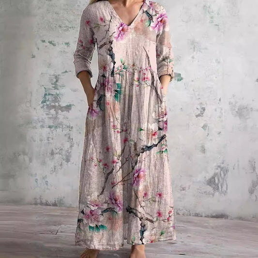 Laila Floral Maxi Dress – Lightweight Elegance with Pockets for Effortless Summer Style