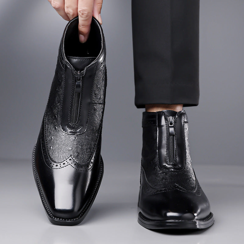 Victor Men’s Ostrich Leather Zip Boots