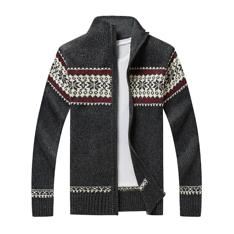 Calder Men’s Cardigan – Nordic - Inspired Wool Zip Knit Sweater