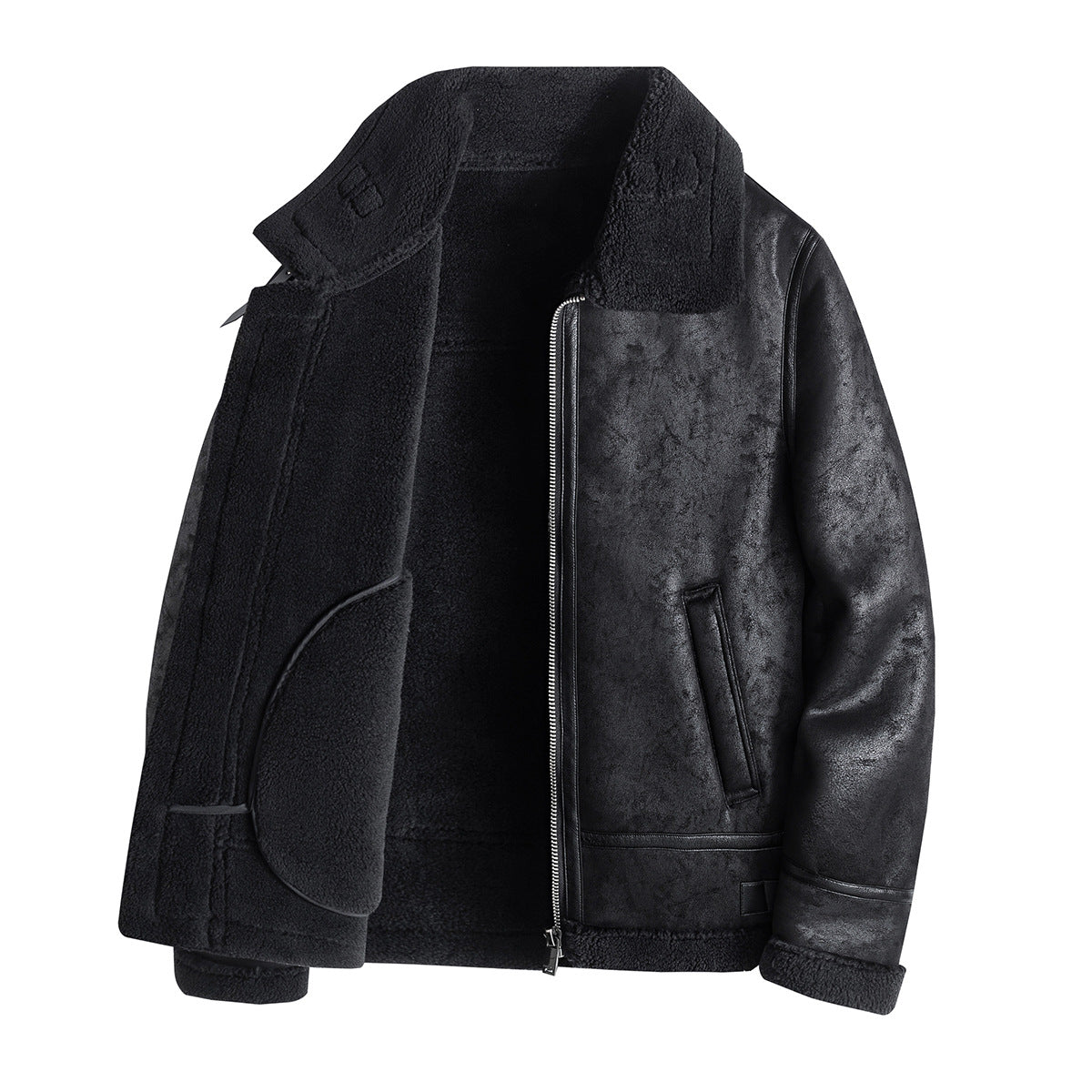 Harold Men's Shearling Jacket – Leather Winter Jacket with Structured Nordic Fit