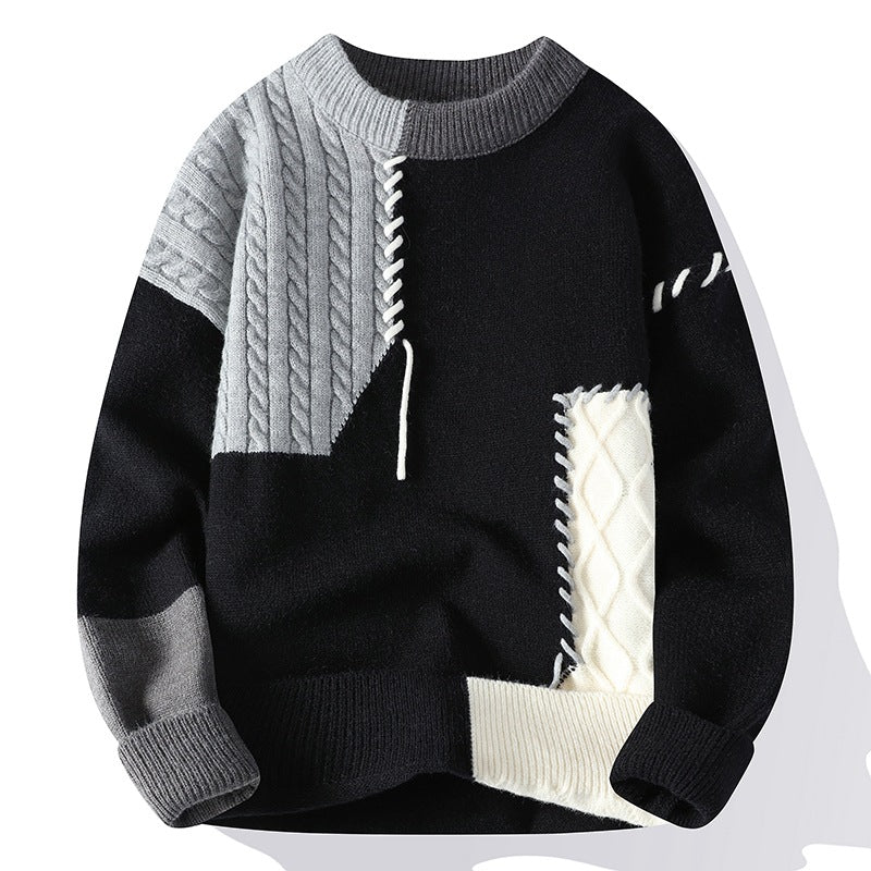 Hendrik Men’s Textured Knit Sweater – Relaxed Fit Soft Knit Jumper