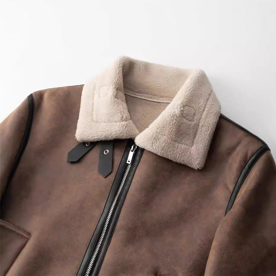 Harold Men's Shearling Jacket – Leather Winter Jacket with Structured Nordic Fit