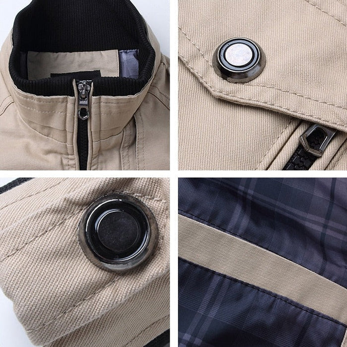 Raffaele Men’s Bomber Jacket – Cotton Blend with Soft Lining & Functional Pockets