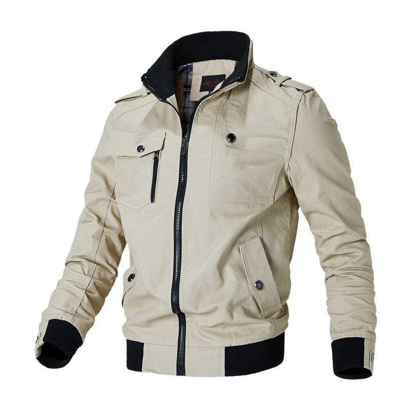 Raffaele Men’s Bomber Jacket – Cotton Blend with Soft Lining & Functional Pockets