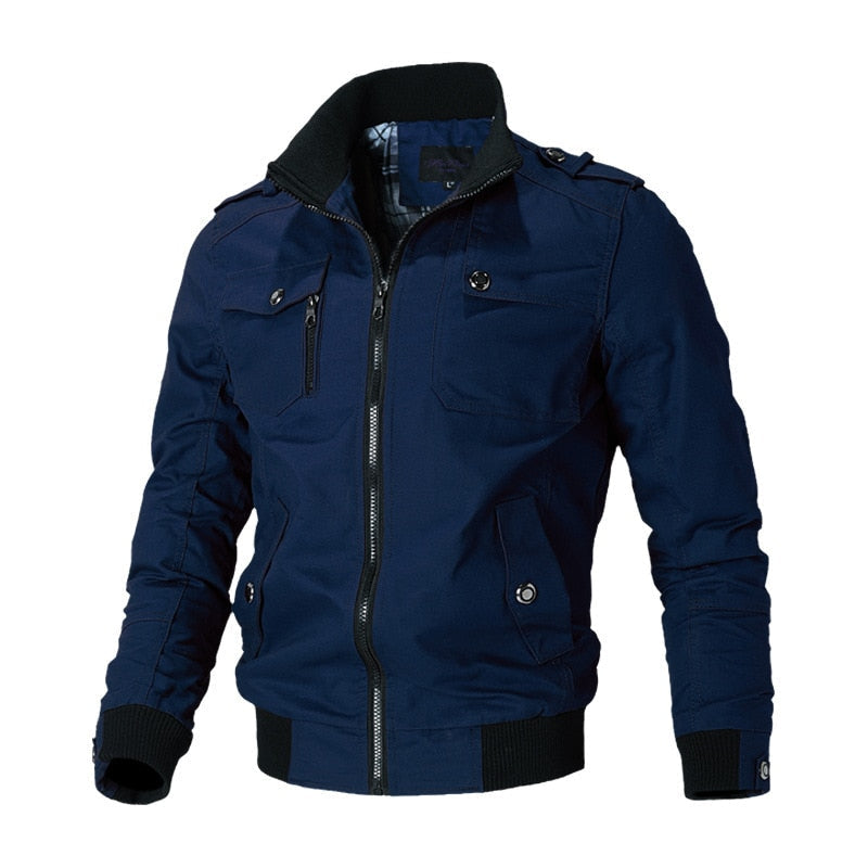 Raffaele Men’s Bomber Jacket – Cotton Blend with Soft Lining & Functional Pockets