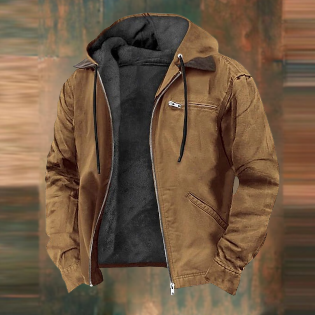 Elliot Men’s Hooded Jacket – Fleece-Lined for Casual Streetwear Style