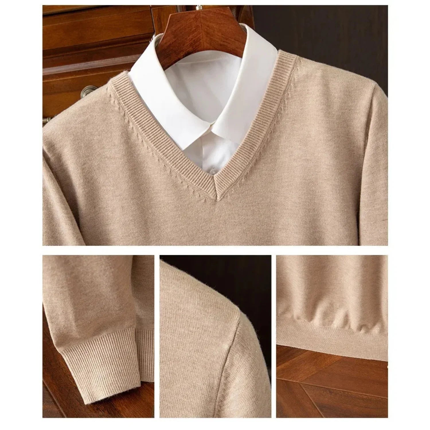 Kenji Men’s Jumper - Lightweight Soft V-Neck Knit Sweater