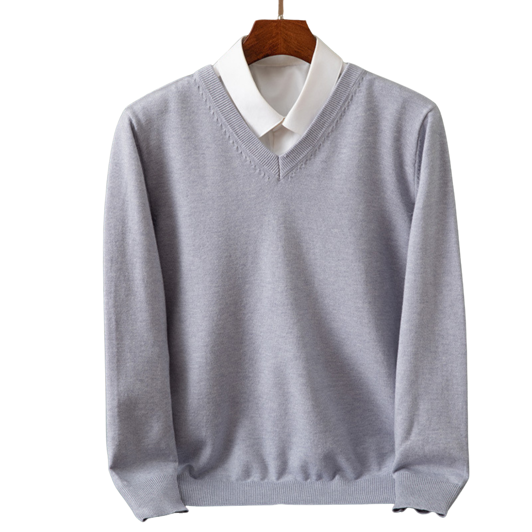 Kenji Men’s Jumper - Lightweight Soft V-Neck Knit Sweater