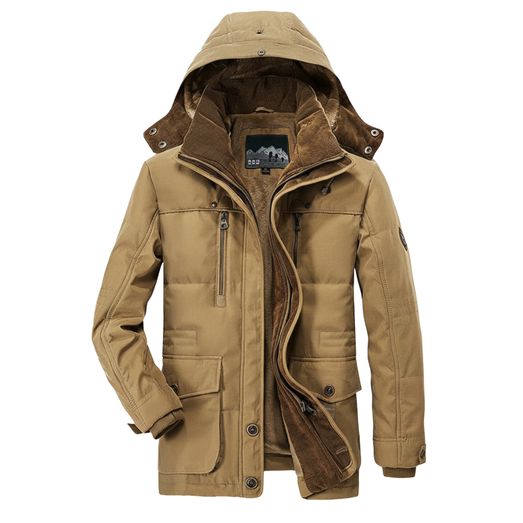 Howard Men’s Winter Jacket – Heavy-Duty Cotton Parka Jacket with Thermal Fleece Lining