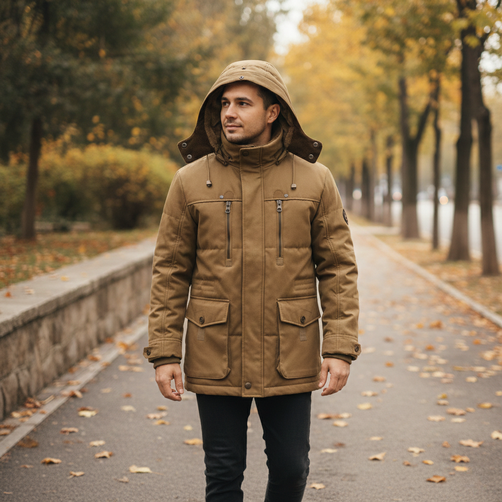 Howard Men’s Winter Jacket – Heavy-Duty Cotton Parka Jacket with Thermal Fleece Lining
