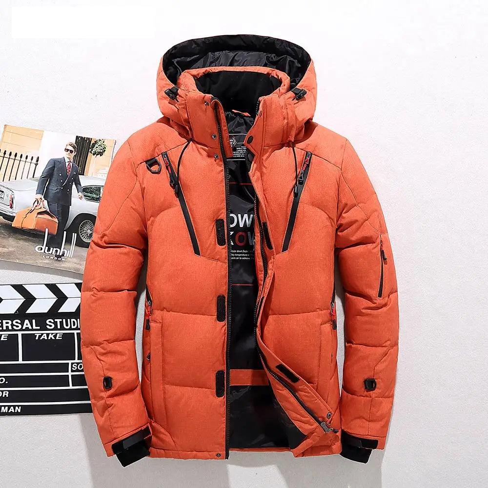 Felipe Men’s Down Puffer Jacket – Lightweight Waterproof with Detachable Hood