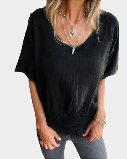 Maya Relaxed Summer Blouse – Soft Cotton Women’s Top