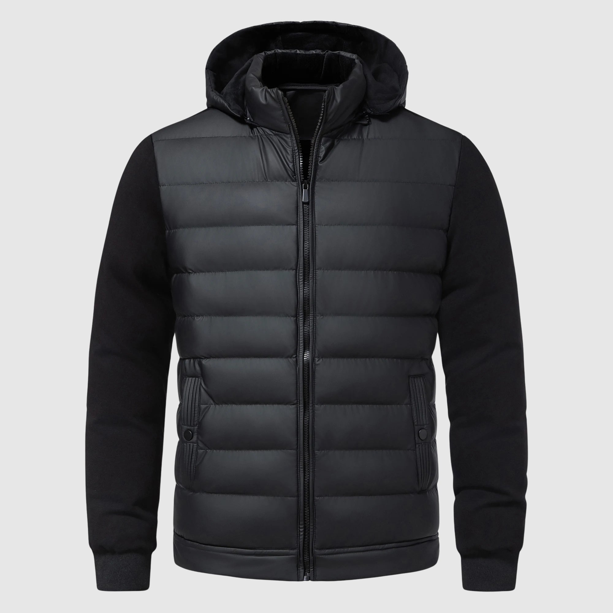 Dario Men’s Quilted Hooded Jacket – Warm Padded Winter Outerwear
