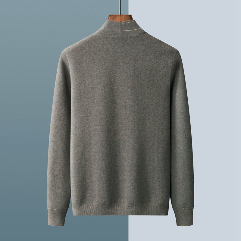 Callum Men’s Wool Cardigan – Business Jacquard Knit Cardigan