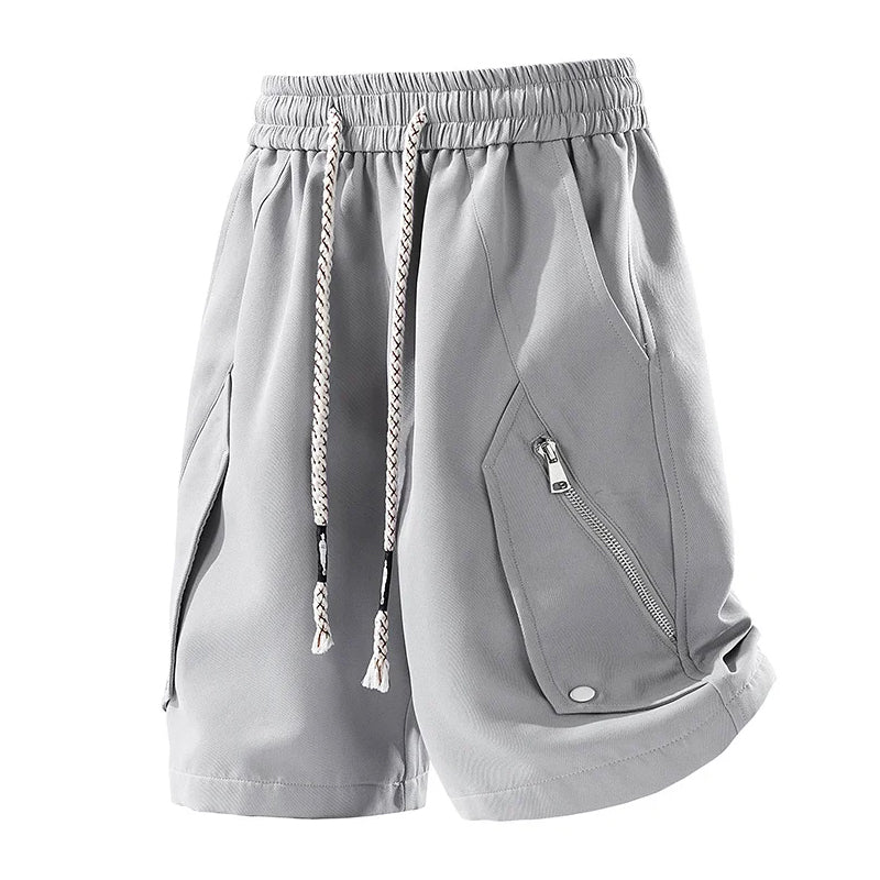 Soriano Utility Drawstring Shorts – Zip Pocket Lightweight Casual Summer Shorts