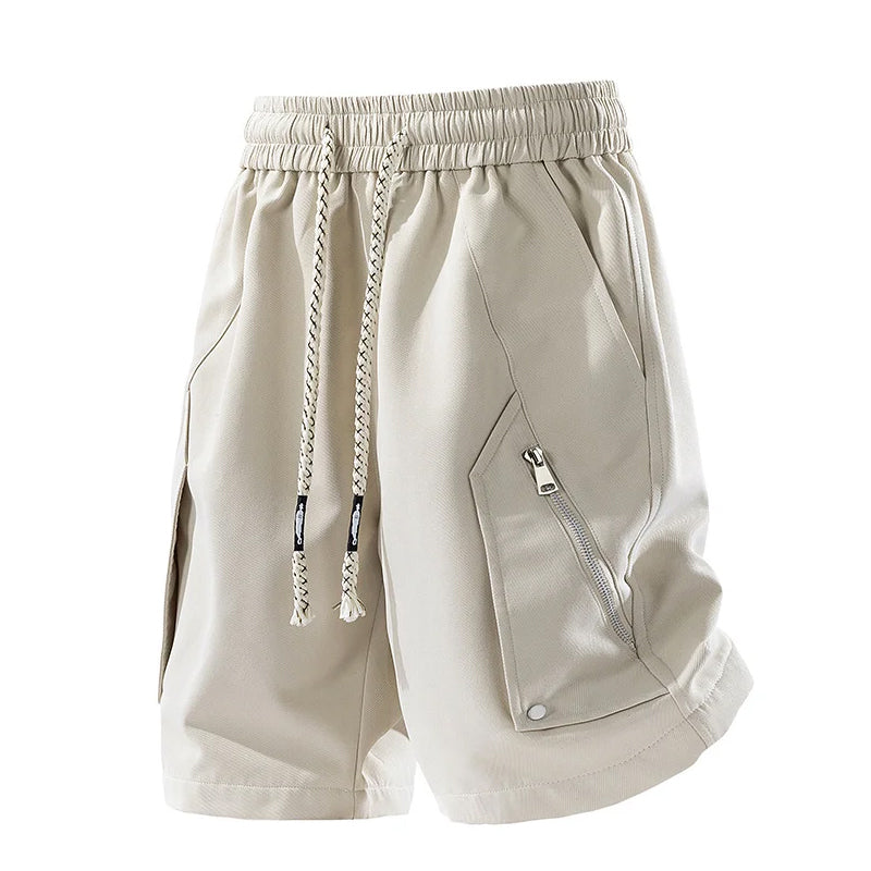 Soriano Utility Drawstring Shorts – Zip Pocket Lightweight Casual Summer Shorts