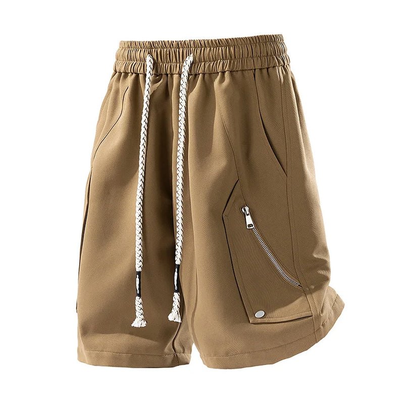 Soriano Utility Drawstring Shorts – Zip Pocket Lightweight Casual Summer Shorts