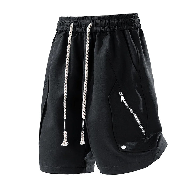 Soriano Utility Drawstring Shorts – Zip Pocket Lightweight Casual Summer Shorts