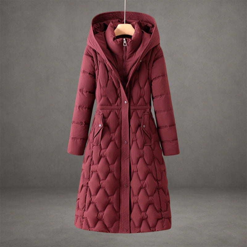 Rositta Women’s Longline Down Coat – Quilted Hooded Puffer Coat