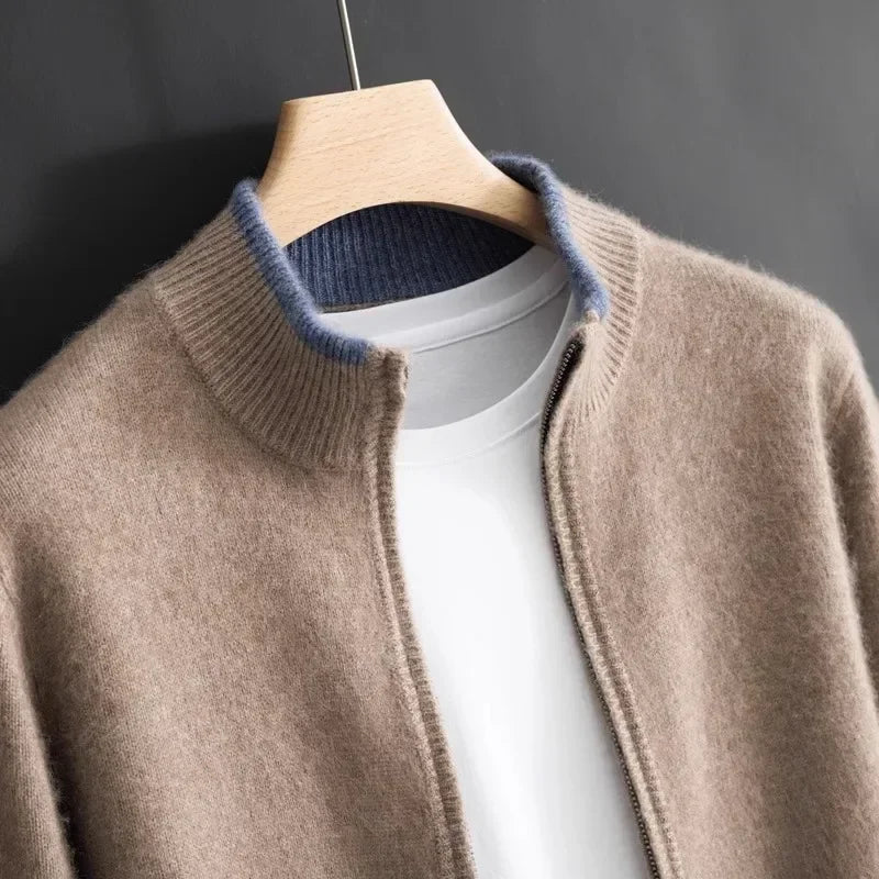 Hugo Men's Cashmere Jacket – Knit Zip-Up Jacket in Pure Cashmere