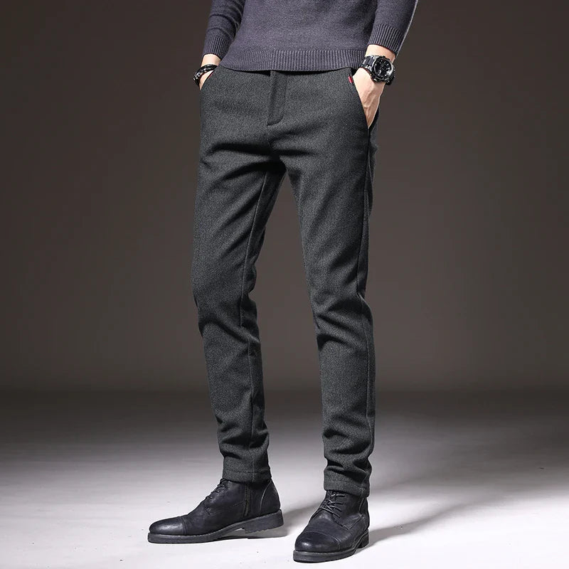 Alejandro Men’s Slim Fit Trousers – Stretch Cotton with Wrinkle-Resistant Finish