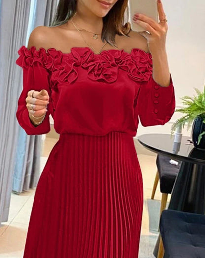 Amily Off-Shoulder Maxi Dress – Flowing Fit for Summer Evenings
