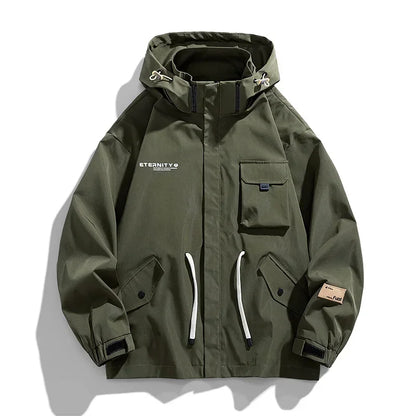 Elliot Pocket Cargo Jacket – Men’s Lightweight Utility Jacket with Hood & Multi-Pockets