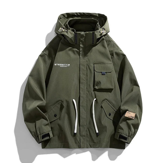 Elliot Pocket Cargo Jacket – Men’s Lightweight Utility Jacket with Hood & Multi-Pockets