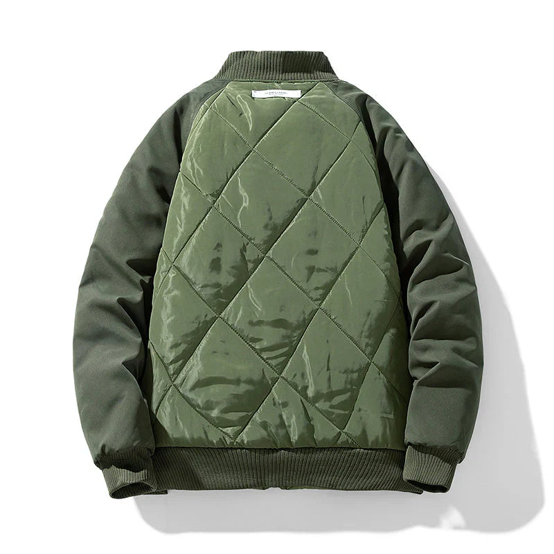 Kingsmere Men’s Quilted Bomber Jacket – Insulated Diamond-Pattern Jacket
